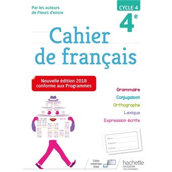 Cahier de français cycle 4 / 4e