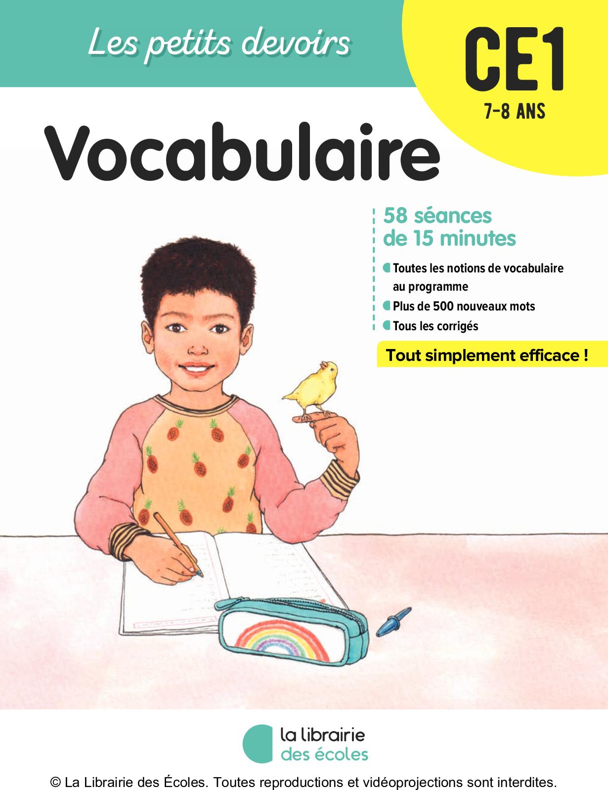 Les petits devoirs – Vocabulaire ce1